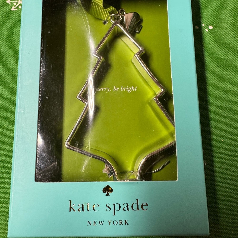 Kate Spade Tough Cookie Silver Tree Shaped Ornament- NWT